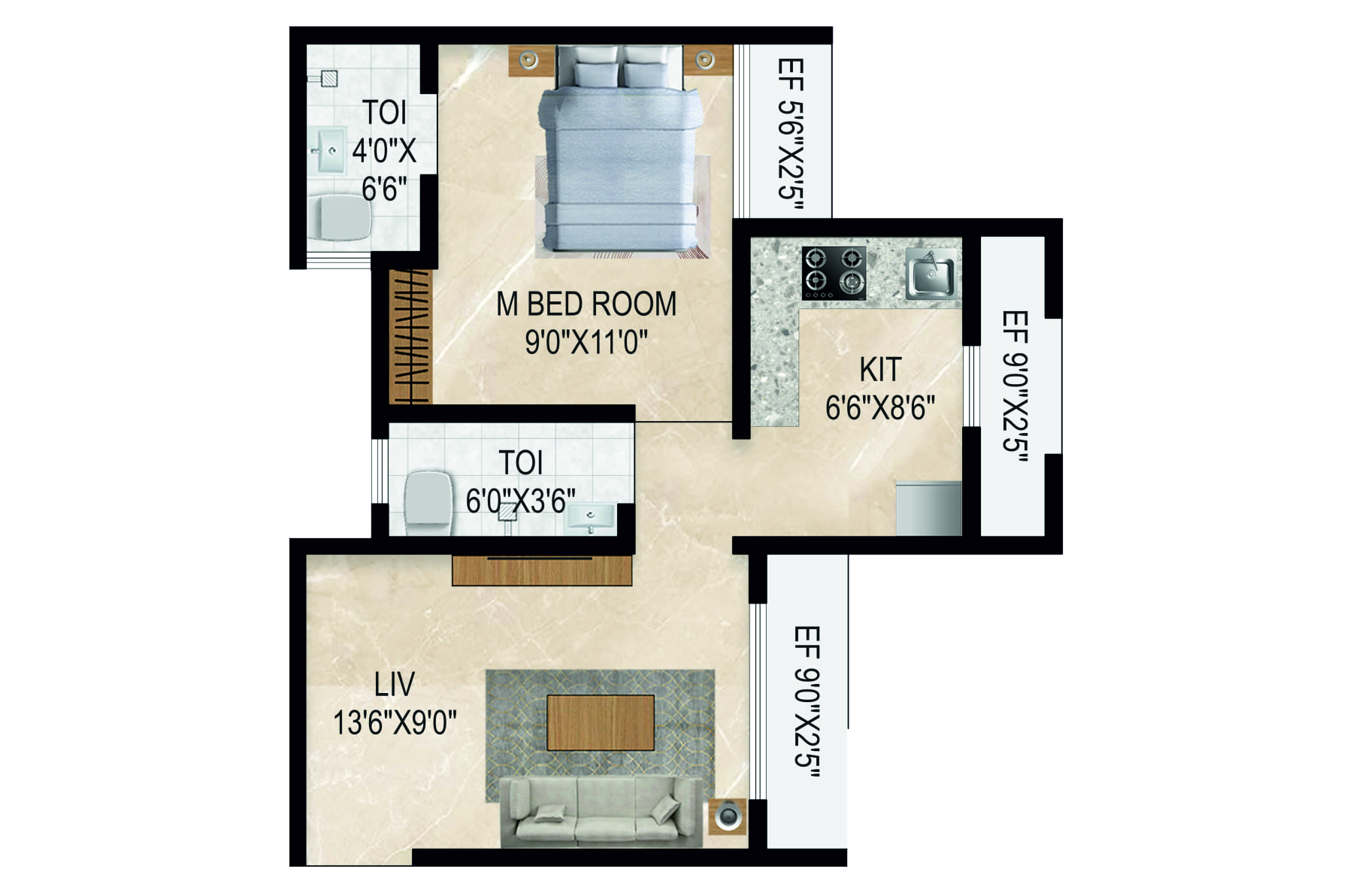 1 BHK Layout